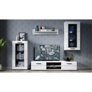 Стенка «Рио-1» Белый жемчуг/белый глянец