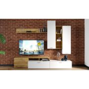 Стенка «Невио-1» Дуб крафт золотой/белый