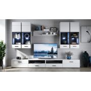 Стенка «Йорк» с витринами Белый/белый глянец