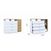 Комод «Невио-1» 1д. 4ящ. Дуб крафт золотой/белый