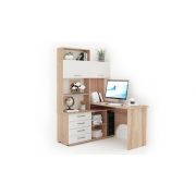 Стол компьютерный «Гарвард» угловой с надставкой ЛВ/ПР 130х120 Дуб сонома/белый