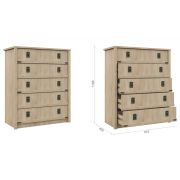 Комод «Валенсия» 5ящ Дуб сонома