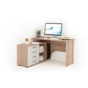 Стол компьютерный «Гарвард» угловой 130х120 ЛВ Дуб сонома/белый