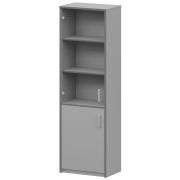 Шкаф комбинированный узкий с прозрачным стеклом Арго А-321/А-стл321пр Серый