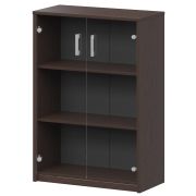 Стеллаж средний с прозрачным стеклом Арго А-304/А-стл304пр Дуб венге