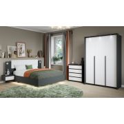 Спальный гарнитур «Мишель» Антрацит/белый жемчуг