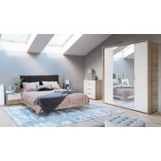 Спальный гарнитур «Джулия» Крафт серый/белый глянец