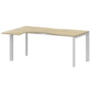 Стол эргономичный левый на металлокаркасе Аргентум-МП НТМП.П-060.ЛВ Баттл Рок/Белый