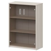 Стеллаж средний с тонированным стеклом Арго А-304/А-стл304тон Ясень шимо