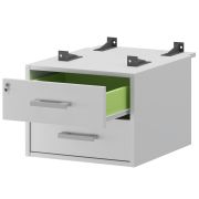 Тумба подвесная для столов на м/каркасе гл.730 мм Арго-М АМТ2-02Ц.73 Белый