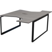 Бенч эргономичный на 2 рабочих места на металлокаркасе Аргентум-МП НТМП.О.Б2-040 Лиственница/Антрацит