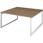 Бенч двойной на 2 рабочих места на металлокаркасе Аргентум-МП НТМП.О.Б2-160 Дуб сафари/Белый