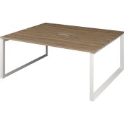 Бенч двойной на 2 рабочих места на металлокаркасе Аргентум-МП НТМП.О.Б2-200 Дуб сафари/Белый
