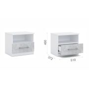 Тумба прикроватная «Аврора» (комплект 2шт.) Белый/ателье светлый
