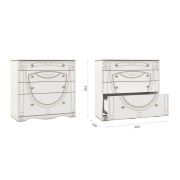 Комод «Александрина» 4 ящ. Белый патина золото