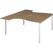 Бенч эргономичный на 2 рабочих места на металлокаркасе Аргентум-МП НТМП.П.Б2-040 Дуб сафари/Белый