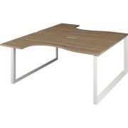 Бенч эргономичный на 2 рабочих места на металлокаркасе Аргентум-МП НТМП.О.Б2-040 Дуб сафари/Белый