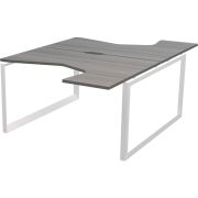 Бенч эргономичный на 2 рабочих места на металлокаркасе Аргентум-МП НТМП.О.Б2-040 Лиственница/Белый