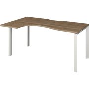 Стол эргономичный левый на металлокаркасе Аргентум-МП НТМП.П-060.ЛВ Дуб сафари/Белый