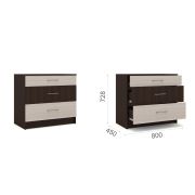 Комод «Алена» 3 ящ. Венге/дуб молочный