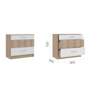 Комод «Алена» Дуб сонома/белый