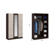 Шкаф «Алена» 3дв с зеркалами Венге/дуб молочный