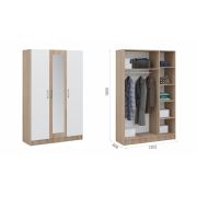 Шкаф «Алена» 3дв с зеркалами Дуб сонома/белый