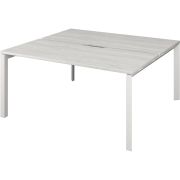 Бенч двойной на 2 рабочих места на металлокаркасе Аргентум-МП НТМП.П.Б2-160 Сосна винтер/Белый