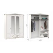 Шкаф «Барбара» 4 дв. Белый патина золото