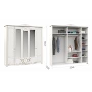 Шкаф «Барбара» 5 дв. Белый патина золото