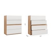 Комод «Дакота» 4ящ. Сонома/белый глянец