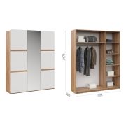 Шкаф «Дакота» 3дв Сонома/белый глянец