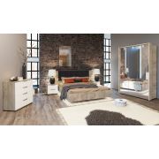 Спальный гарнитур «Джулия» Крафт серый/белый глянец