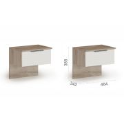 Тумба прикроватная «Джулия» 1ящ (2шт.) Крафт серый/белый глянец