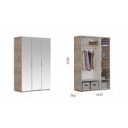 Шкаф «Джулия» 3дв с зеркалами Крафт серый/белый глянец