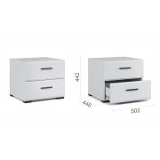 Тумба прикроватная «Йорк» 1 шт. Белый/белый глянец