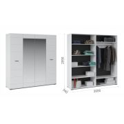 Шкаф «Йорк», 4х створ. Белый/белый глянец