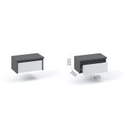Тумба прикроватная «Мишель» 1ящ (2шт) Антрацит/белый жемчуг