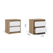 Тумба прикроватная «Мишель» 2ящ Крафт золотой/белый жемчуг