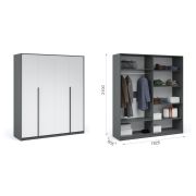 Шкаф «Мишель» 4дв Антрацит/белый жемчуг