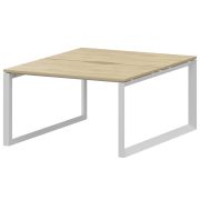 Бенч двойной на 2 рабочих места на металлокаркасе Аргентум-МП НТМП.О.Б2-120 Баттл Рок/Белый