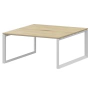 Бенч двойной на 2 рабочих места на металлокаркасе Аргентум-МП НТМП.О.Б2-140 Баттл Рок/Белый