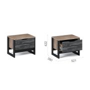 Тумба прикроватная «Стокгольм» 1ящ Дуб гранж песочный/железный камень