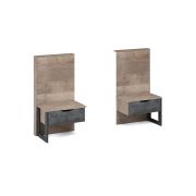 Тумба прикроватная «Стокгольм» ЛВ/ПР (2шт) Дуб гранж песочный/железный камень