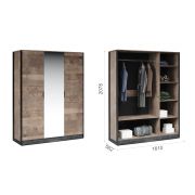 шкаф «Стокгольм» 3дв Дуб гранж песочный/железный камень