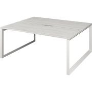 Бенч двойной на 2 рабочих места на металлокаркасе Аргентум-МП НТМП.О.Б2-180 Сосна винтер/Белый
