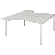 Бенч эргономичный на 2 рабочих места на металлокаркасе Аргентум-МП НТМП.П.Б2-060 Сосна винтер/Белый