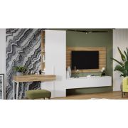 Гостиная «Порто» №9 - ГН-393.009 Белый жемчуг/Яблоня беллуно/Белый софт/Велюр Confetti Smoke